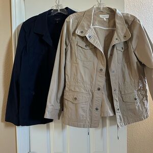 Talbots Beige and Black Jackets size large petite